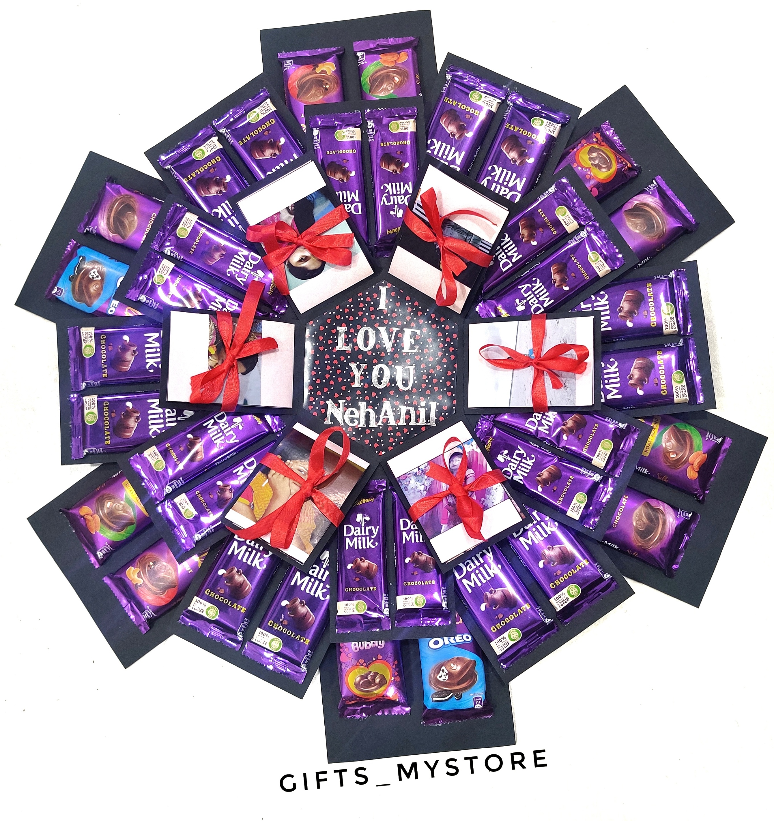 4 LAYER CEB WITH PHOTOS AND MESSAGES (BIG SIZE)_OPTIONS_DAIRY MILK SILK + DAIRY MILK FLAVOURED + DAIRY MILK
